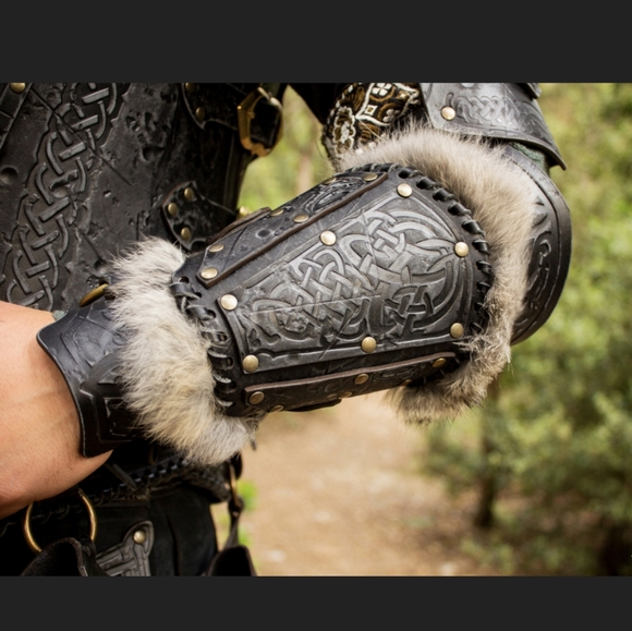 High Quality Leather Rabbit Lined Bracers worth ($200+) - Picture 4 of 11